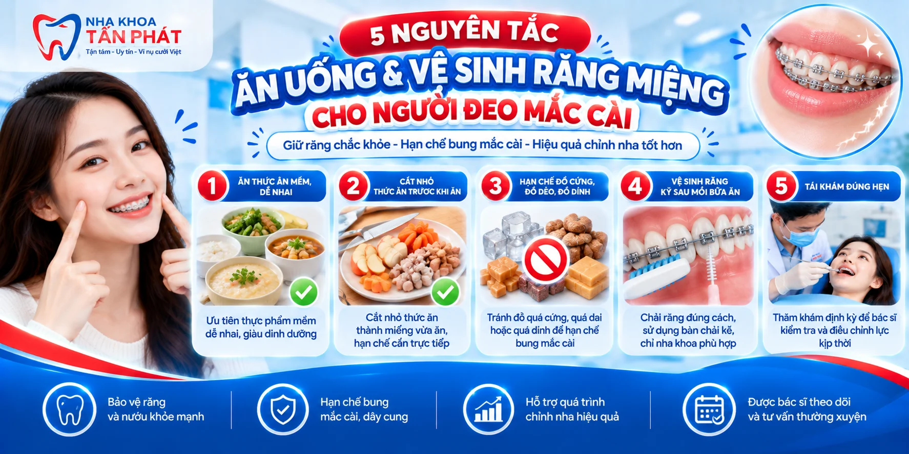 Cẩm Nang Ăn Uống & Vệ Sinh Răng Miệng Cho Người Đeo Mắc Cài