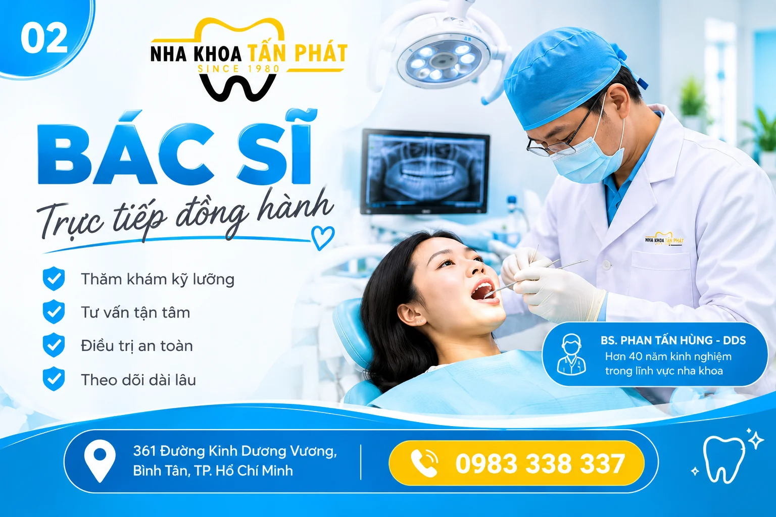 ALT: Đội ngũ b&aacute;c sĩ gia đ&igrave;nh tận t&acirc;m thăm kh&aacute;m tỉ mỉ cho kh&aacute;ch h&agrave;ng tại Tấn Ph&aacute;t